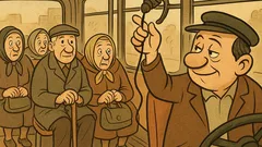 Vicc: Pityók bácsi felszáll a buszra…