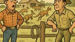 Vicc: Egy texasi farmer Ausztráliába megy