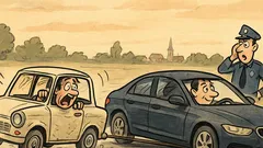 Vicc: Lerobban a Trabant az út szélén