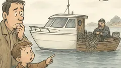 Vicc: Apa, az ott egy halászhajó?