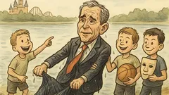 Vicc: Bush kocogás közben a folyóba esik