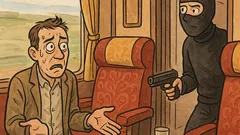 Vicc: Álarcos gengszter beront a fülkébe